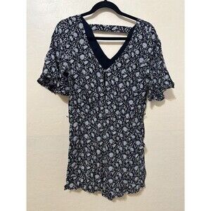 Loft Womans Floral Romper Size M‎ v neck Cottagecore travel boho festival resort